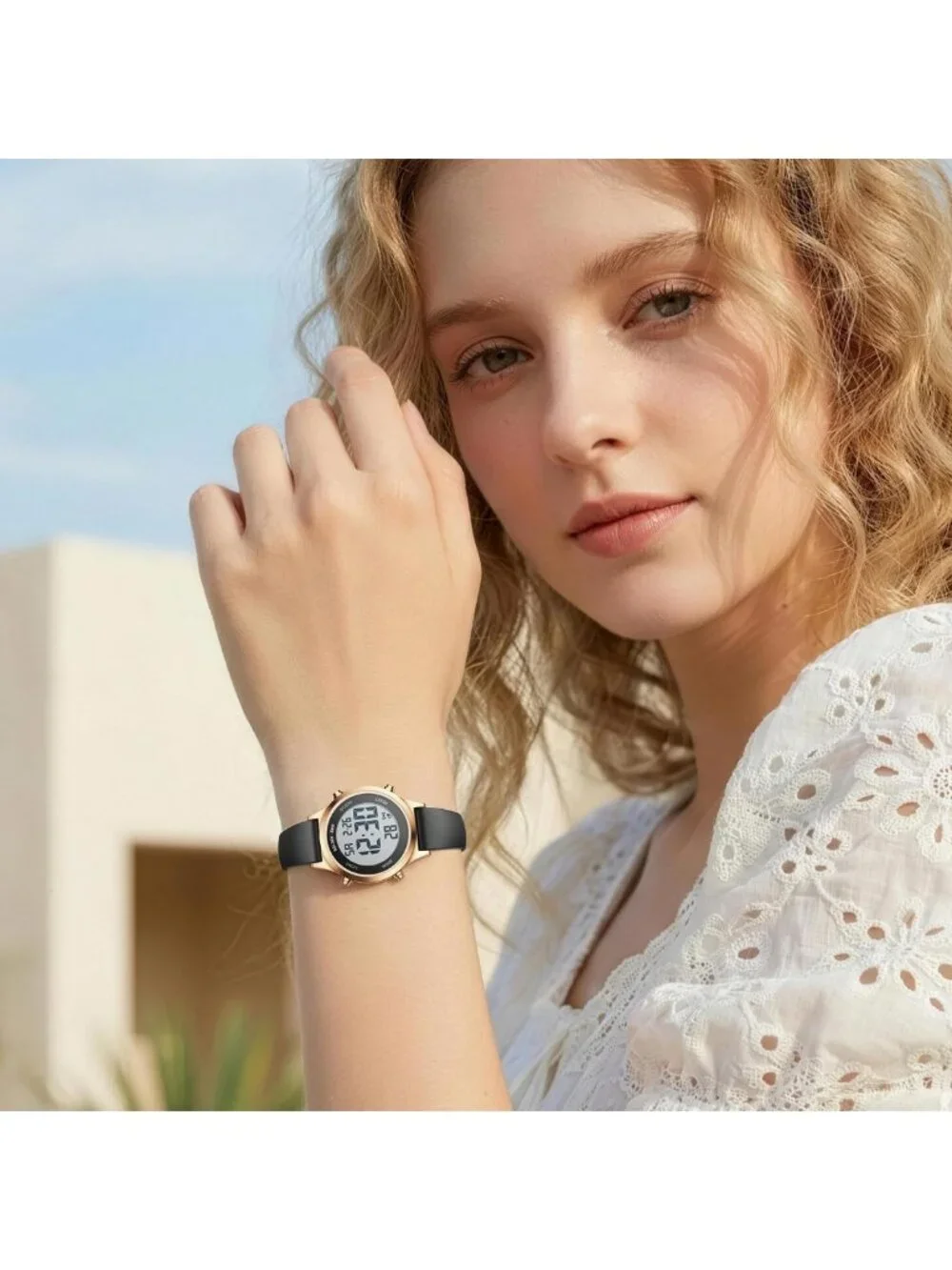 Waterproof Women's Digital Sports Watch - Silicone Strap, Alarm, Stopwatch, Rose